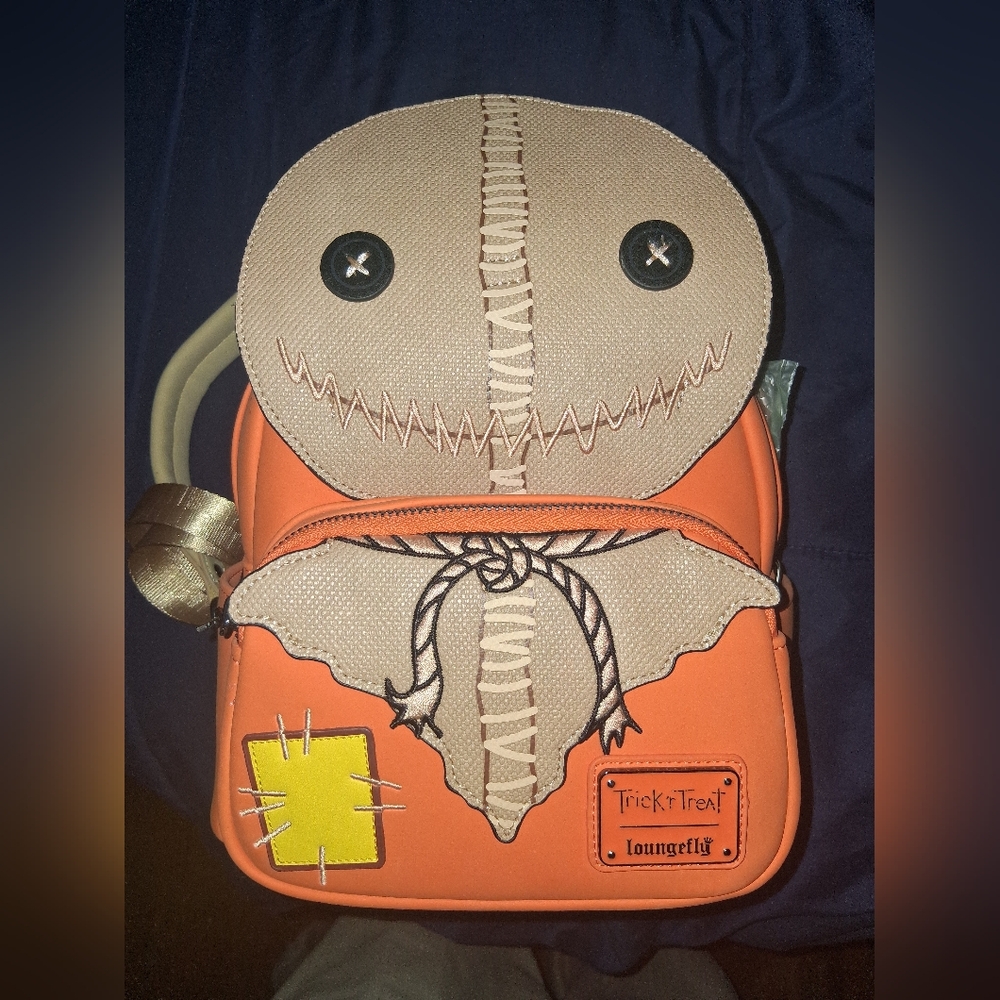 Loungefly Trick 'r Treat Sam Character Mini Backpack - Orange, Beige, Yellow
